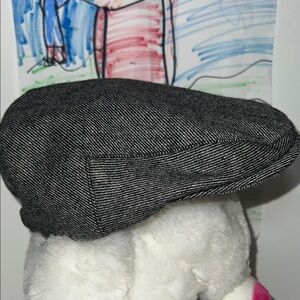 Gray baby beret with Red Lining